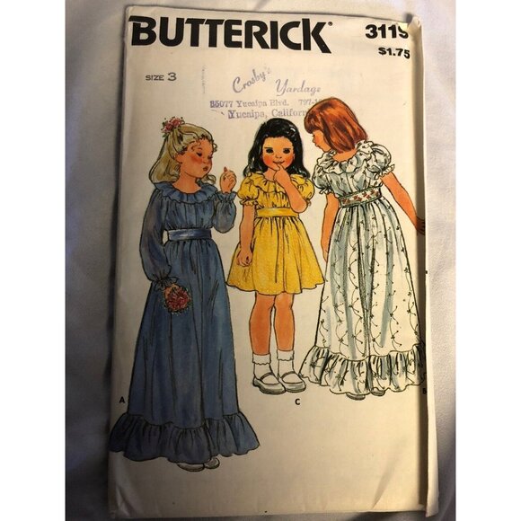 Butterick Sewing Patterns 3119 & 5171 Girls Dresses Size 3 & 6 Vintage - Picture 5 of 7